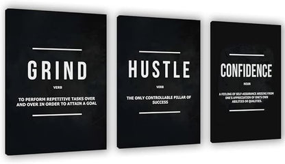 Yetaryy Motivational Poster Inspirational Wall Art 3 Pieces Canvas Painting Lion Artwork for Living Room Office Modern Home Decor Prints Pictures Wall Decor Framed Ready to Hang [36''Wx 16''H]