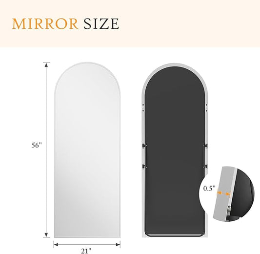 NEWBULIG Full Length Mirror, Full Body Floor Mirror with Aluminum Alloy Thin Frame, Wall or Standing Mirror for Bedroom, Living Room, Dressing Room