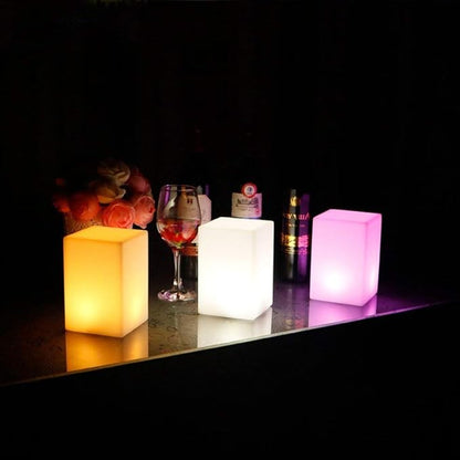 Cube Shape Color LED Mood Lamp, Rechargeable Dimmable Night Light with Remote Control 16 Dimmable Colors 4 Effects for Kids and Adults,Ambient Decorative Party Lighting (Cubic 10 * 15cm)