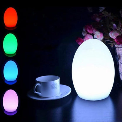Egg Shape Color LED Mood Lamp, Rechargeable Dimmable Night Light with Remote Control 16 Dimmable Colors 4 Effects for Kids and Adults,Ambient Decorative Party Lighting(14x19cm)