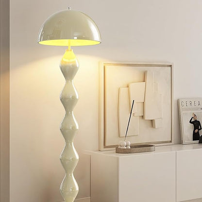 White Floor Lamp with Foot Switch,Decorative Standing Lamp with 3-Color Temperautre,Mid-Century Floor Lamp for Living Room Bedroom and Office
