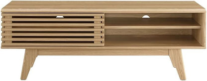 Modway Render Mid-Century Modern Low Profile 48 Inch TV Stand in Oak, 48"