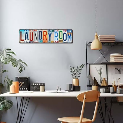 Laundry Room Signs Wall Decor - Laundry Sign for Laundry Room Decor 16x4 inch Laundry Rules Plaque