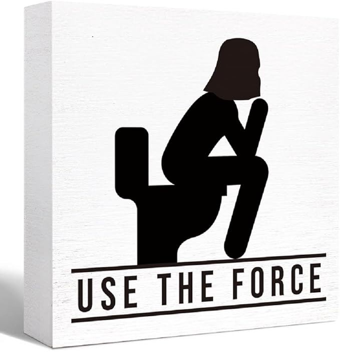 Funny Wooden Sign 'Use the Force' for Bathroom, Toilet, Restroom, Home Decor - Farmhouse Style
