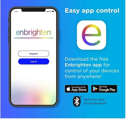 Enbrighten Vibe Plug-in Smart Under Cabinet Lights, 24in, Adjustable White from 2000K-6000K, Dimmable, Programmable Schedule Under Cabinet Lighting, Compatible with Alexa, Google Assistant, 58261-T1