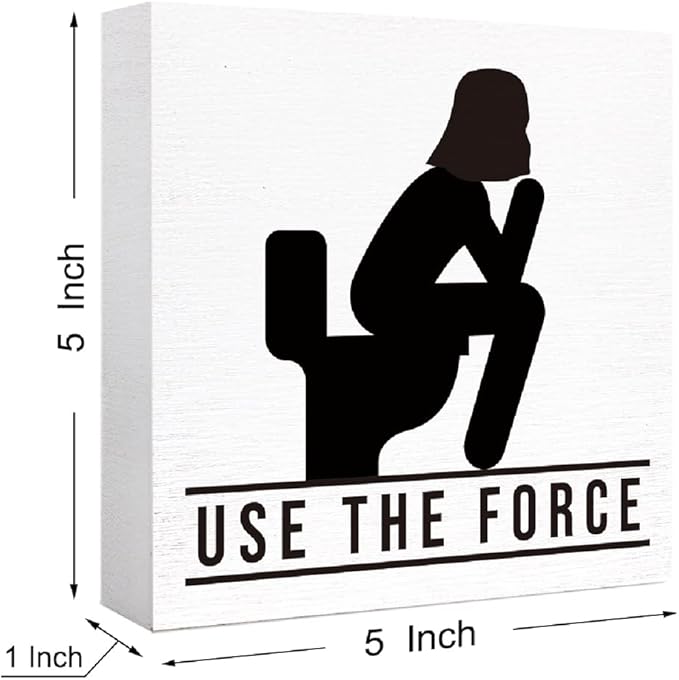 Funny Wooden Sign 'Use the Force' for Bathroom, Toilet, Restroom, Home Decor - Farmhouse Style