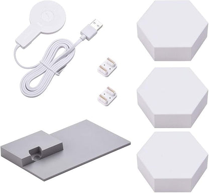 Yescom APP Control WiFi Hexagon LED Light Kit Music Sync Splicing Cololight Bar Decor Gifts Table Lamp 16 Million Colors Compatible with Alexa Google Home