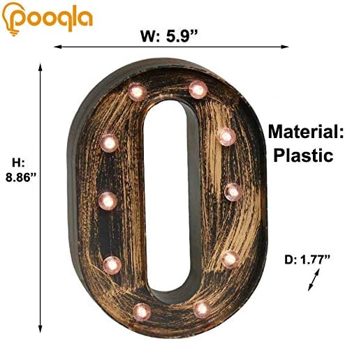 Pooqla Vintage Light Up Marquee Letters with Lights – Illuminated Industrial Style Lighted Alphabet Letter Signs - Coffee Bar Apartment Bedroom Wall Home Initials Decor A-Z