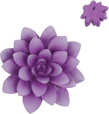Guichifun Flower Wall Decor Succulent plants - 3D Purple Resin Wall Hanging Decor Art Decor for Home Bedroom Living Room Christmas Gift 3.75 X 4 X 1.5 Inch