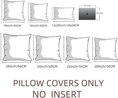 Fancy Homi 4 Packs Decorative Throw Pillow Covers for Living Room Couch Bed, Modern Farmhouse Boho Home Décor Accent Cushion Case, 26" x 26", Light Blue