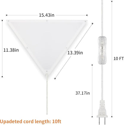 Upgraded Corner Light, 22W 2000LM LED Corner Lights for Living Room, 3000K/4000K/6000K Plug in Ceiling Lights with Switch, Lamp for Bedroom, Triangle Shape(1 Pack)