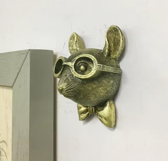 Animal Heads Wall Decor, Deer Head Wall Mount, Resin Animal Sculptures Head Wall Hanging Decoration for Family Living Room Bedroom Bathroom Kitchen Gift (Rat)