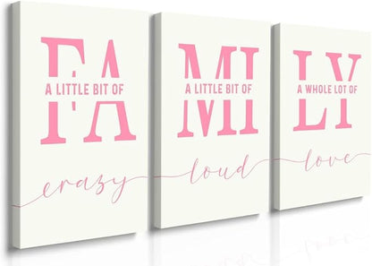 GUBIYU Home Wall Decor, Pink Love Framed Canvas Farmhouse Signs with Sayings 'A Whole Lot Of Love' Inspirational Wall Sign for Living Room, Bedroom, Kitchen, Dining Room 20" x 28"