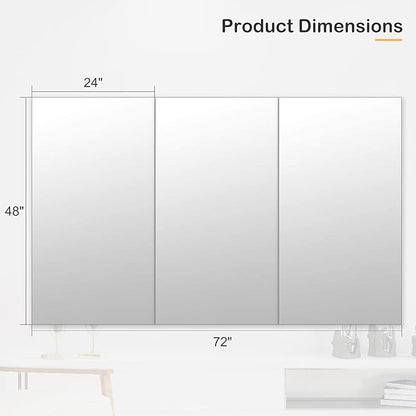 Honyee Home Gym Mirror, 48" x 24" x 3PCS, Wall Mounted Frameless Mirror with Polished Edge, Tempered Glass Mirror, Large Workout Mirror for Home Gym/Yoga Room/Dancing Room and More (48" x 24", 3PCS)