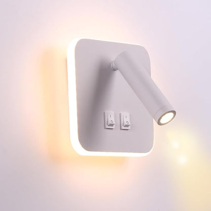 Wall Wash Light White Bed LED with Interior Wall Adjustable Spotlight Reading lamp Wall lamp for Hallway Bedroom Stairs Hotels Indoor Bedside Lamp 3000K (3W + 10W)