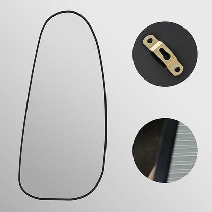 47"x22" Irregular Wall Mirror Black Asymmetrical Shaped Aluminum Alloy Framed Mirror for Living Room Bathroom Bedroom Entryway Fireplace
