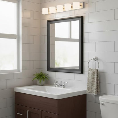 Black Mirror for Bathroom,Rectangle Rustic 30 x 36 inch Vanity Mirror for Wall,Wall-Mounted Hanging Mirror for Entryway,Bedroom or Living Room