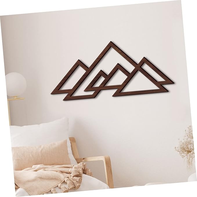 Cabilock Decorative Abstract Wall Decor Wall Ornament Wooden Craft Wood Mountain Decor