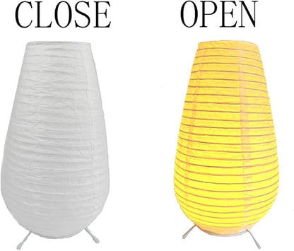 YY YEARCHY Cordless Paper Lamp Table Lamp Japanese Rice Paper Shade for Bedroom Livingroom (1, 10.43"x 5.71")