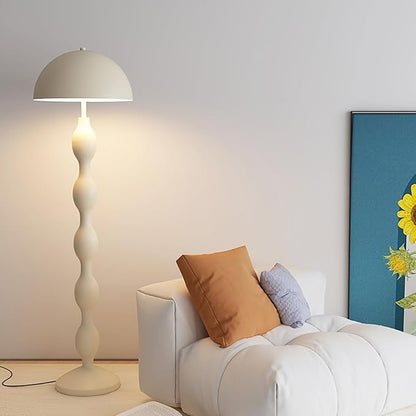 White Floor Lamp with Foot Switch,Decorative Standing Lamp with 3-Color Temperautre,Mid-Century Floor Lamp for Living Room Bedroom and Office