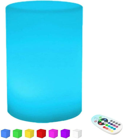 Cylinder Shape Color LED Mood Lamp, Rechargeable Dimmable Night Light with Remote Control 16 Dimmable Colors 4 Effects for Kids and Adults,Ambient Decorative Party Lighting (10 * 15cm)