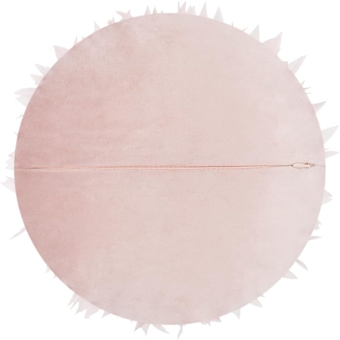 Handmade 3D Flower Throw Pillow Pink Decorative Daisy Floral Accent Pillow Cute Round Velvet Cushion for Bed Couch Car Chair Bedroom Living Room Boho Farmhouse Home Decor 14Inch Rose Gold