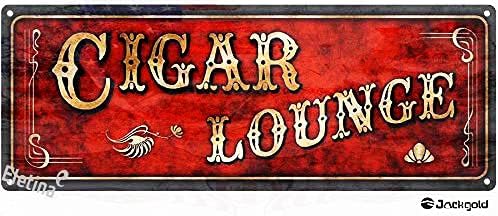 Metal Sign Red Cigar Lounge Indoor and outdoor retro club bar restaurant poster 6 X 16 Inch
