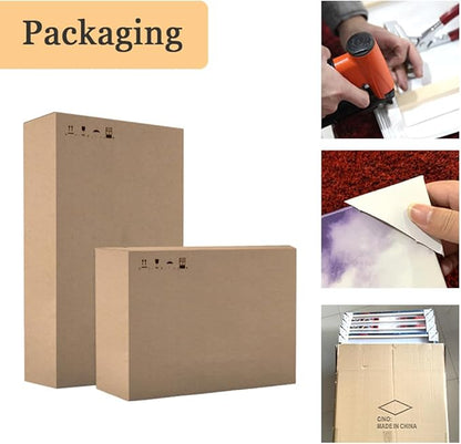 Pacimo Fish Canvas Art Wall Decor Blue Marlin Fish Bursts from Ocean Waters Pictures Prints on Canvas Tropical Animal Paintings 3 Panels Modern Artwork Home Decoration Framed Ready to Hang - 12"x16"x3