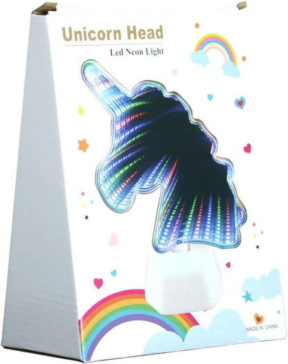 Infinite Mirrors Tunnel Lights, LED Night Light 3D Mirror-Light, LED Unicorn Sign Tunnel Mirror Light Desktop Lamp Party Home Decor (Double Sided)