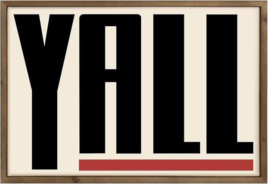 Western Wall Decor, 23.6x15.7 Inchs Wooden Yall Sign Cowboy Wall Art Framed, Southwestern Living Room Bedroom Bathroom Home Decorations