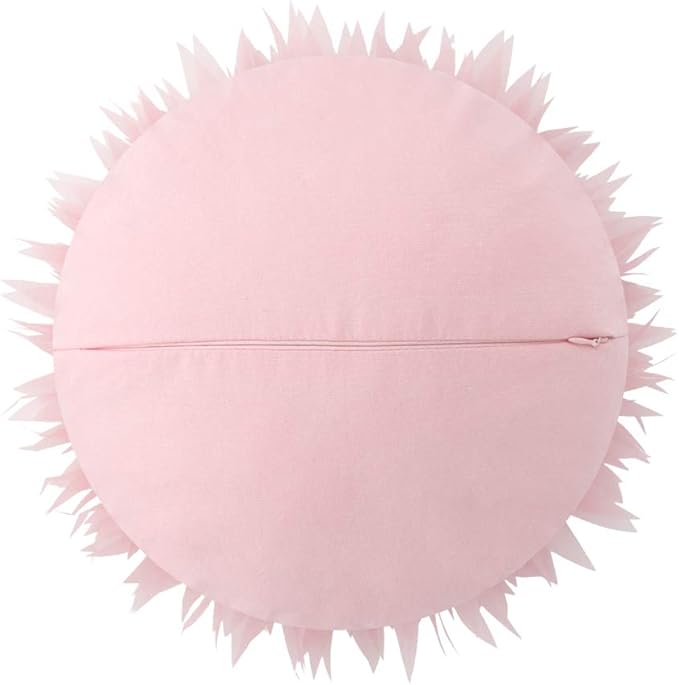 Pink Flower Pillow Cute Decorative Flower Round Shaped Throw Pillows Handmade 3D Daisy Floral Accent Pillow Soft Elegant Cushion for Bed Couch Sofa Chair Bedroom Living Room Home Decor 12Inch
