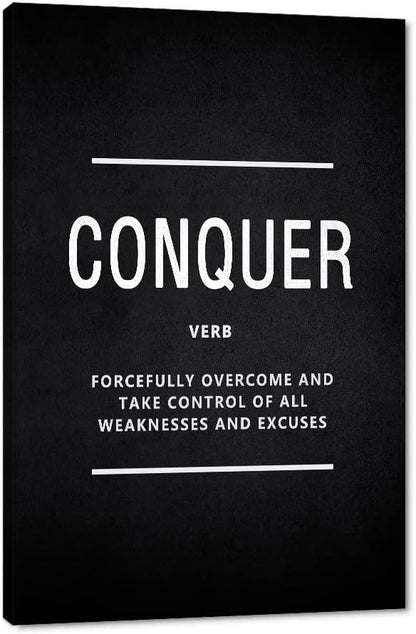 Yatsen Bridge Motivational Wall Art Pictures Inspirational Posters Prints on Canvas Conquer Verb Inspiring Entrepreneur Quotes Office Wall Painting Artwork Home Office Decorstions Framed (28" Wx44 H)