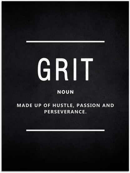 Yatsen Bridge Motivational Wall Art Pictures Inspirational Posters Prints on Canvas Grit Noun Inspiring Entrepreneur Quotes Office Painting Artwork Home Office Decor for Teens Framed (28”Wx44”H)
