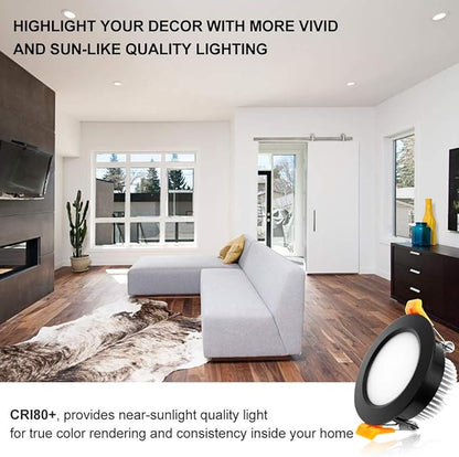 2 Inch LED Recessed Lighting, Dimmable Downlight 3W(35W Halogen Equivalent), CRI80, 4000K Natural White Ceiling Light with LED Driver(4 Pack)