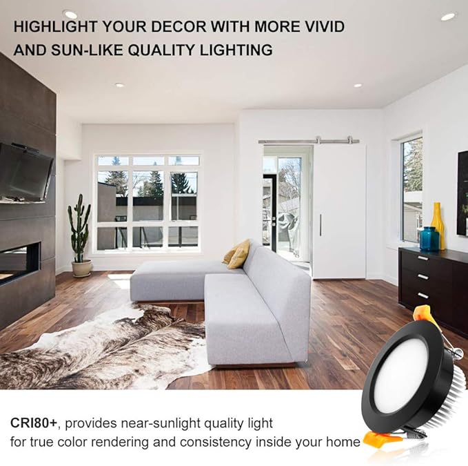2 Inch LED Recessed Lighting, Dimmable Downlight 3W(35W Halogen Equivalent), CRI80, 5000K Daylight White Ceiling Light with LED Driver(4 Pack)