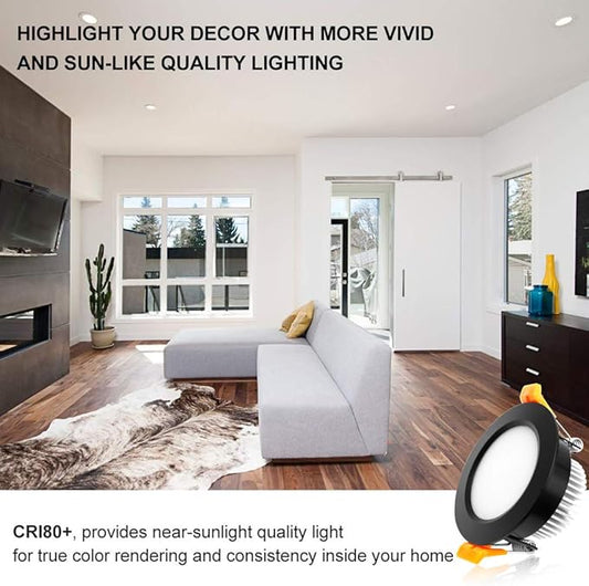2 Inch LED Recessed Lighting, Dimmable Downlight 3W(35W Halogen Equivalent), CRI80, 5000K Daylight White Ceiling Light with LED Driver(4 Pack)