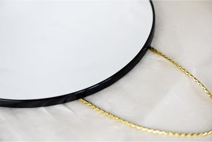 Funerom Black Round Wall Mirror 12.6 Inches Circle Mirror Bathroom Mirrors