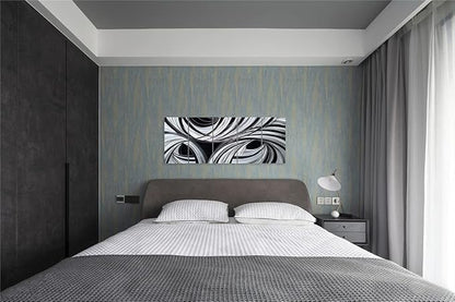 Yihui Arts Black and White Metal Art Wall Decor Hand Crafted Abstract Aluminum Artwork Modern Wall Sculpture Home Accent for Living Room Bedroom Dinning Decor
