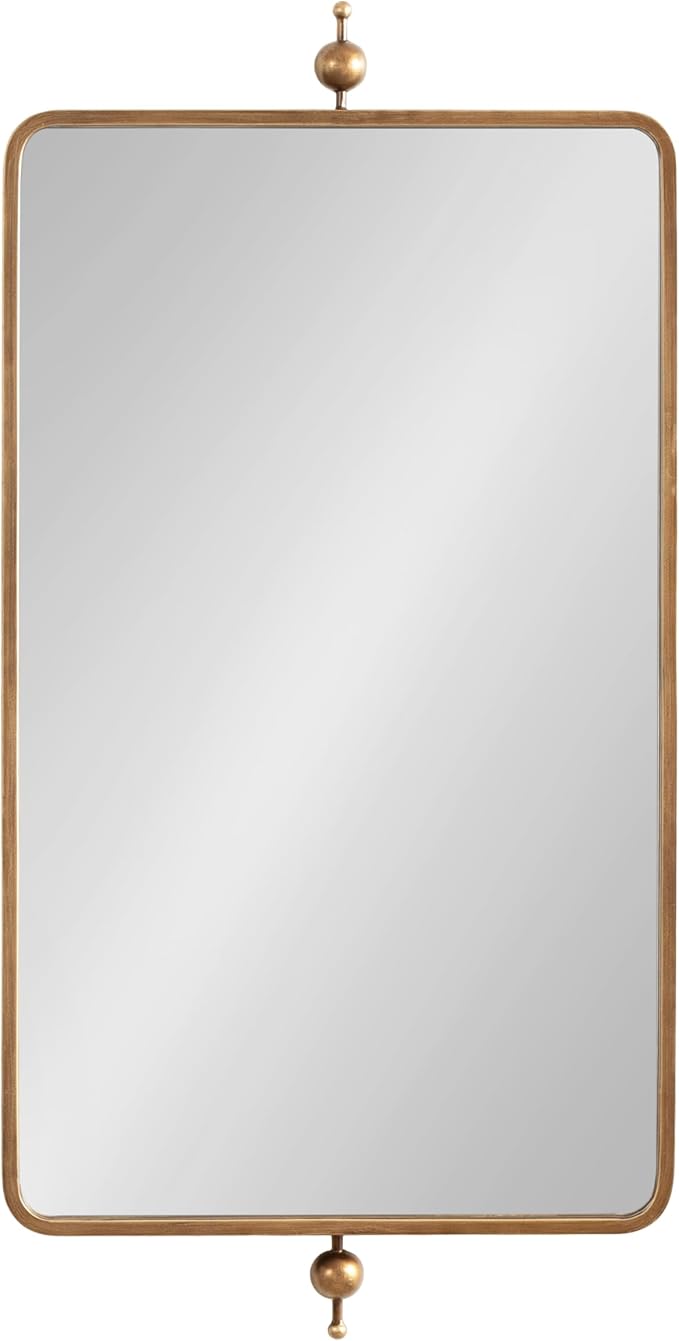 Kate and Laurel Kasota Traditional Metal Rectangle Wall Mirror, 20 x 41, Antique Gold, Vintage Tall Bathroom Mirror for Over Sink or for Use as Versatile Entryway or Bedroom Wall Decor