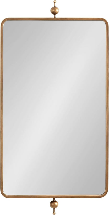 Kate and Laurel Kasota Traditional Metal Rectangle Wall Mirror, 20 x 41, Antique Gold, Vintage Tall Bathroom Mirror for Over Sink or for Use as Versatile Entryway or Bedroom Wall Decor