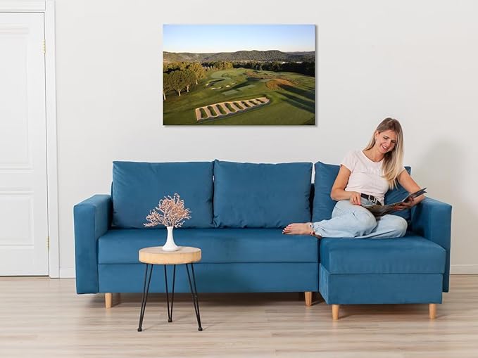 Oakmont Country Club Golf Courses Wall Art for Living Room Bedroom Bathroom Home Decorations Golf Art Golf Course Picture Poster Framed Artwork Canvas Prints Ready to Hang(18''H x 24''W)