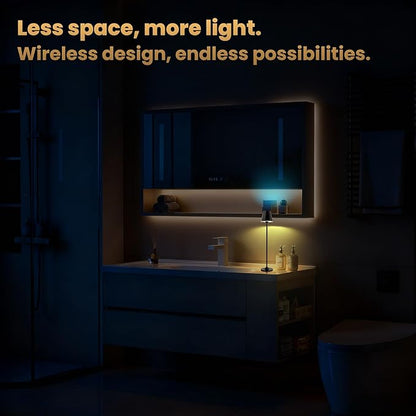 Timjorman RGB Palm-Sized Cordless Table Lamp, Rechargeable Touch Metal Bedside Lamp, 3 Brightness 3000K Warm Light, Small Table Lamp for Bedroom, Restaurant, Patio, Camping (Black 1 Pack)
