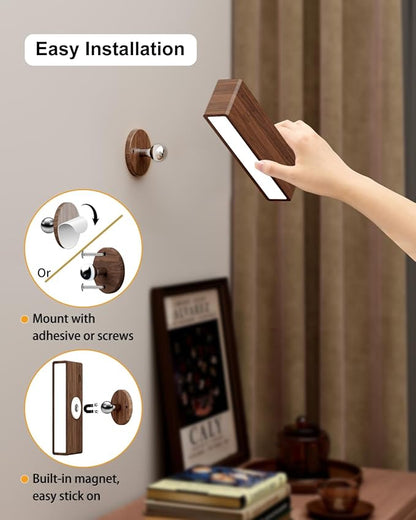 YiLaie Wall Lights for Bedroom Battery Operated, Battery Operated Wall Sconce Set of Two,Dimmable Wireless Wall Mount Lamp with 3 Color Temperature for Bedside