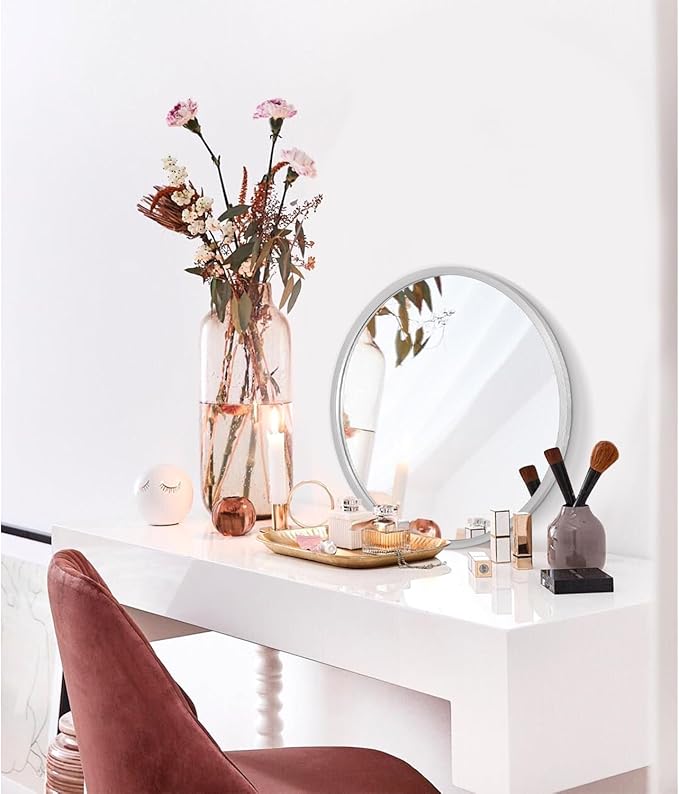Mirrors for Wall Mirror Sliver Metals Framed Round Farmhouese Bathroom Mirror Ative Hanging Mirror for Bedroom Vanity Entryway