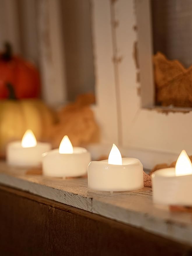 merrynights LED Candles, Tea Lights Candles Battery Operated Bulk, 100PCS Long-Lasting 200 Hours Flameless Tealight Candles, Realistic Flickering Wedding Candles for Festival Decor, 1.5'' D X 1.25'' H