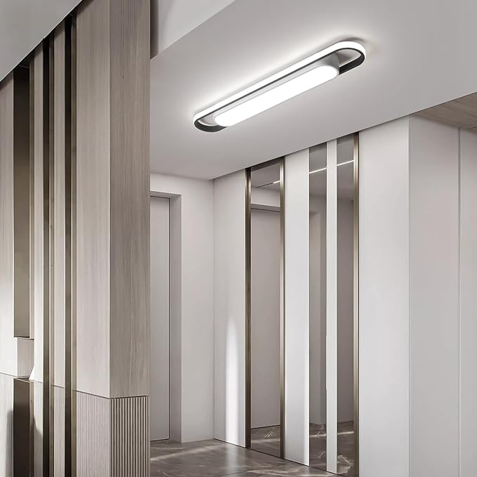 Modern LED Ceiling Lights,6500K Flush Mount Ceiling Lamp,50W Metal Smart Ceiling Chandelier Lighting Fixture for Kitchen Living Room Bedroom Dining Room Office Garage (36.2")