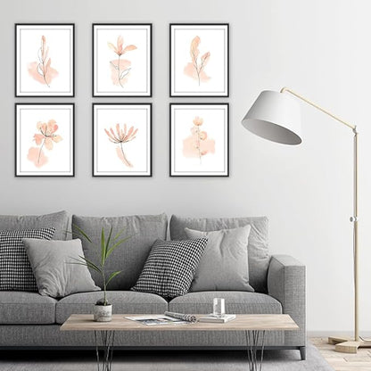 DREAM BIG PRINTABLES Floral Watercolor Sketches Art Prints (Set of 6) - Unframed - 11x14 | Botanical Wall Decor | Bedroom Wall Decor