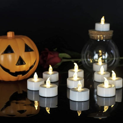 Battery Operated Flameless Tea Lights, Led Flickering Electric Votive Candle 200 Pack Realistic and Bright for Seasonal, Festive Celebrations and Holiday Gifts Warm White Lamp Long Lasting