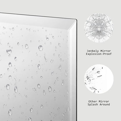28x36 Inch Rectangle Frameless Mirror, Beveled Bathroom Mirror, Frameless Wall Mirror with 1" Beveled Edge for Bathroom Vanity, Entryway, Living Room