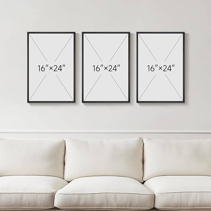 Framed Motivational Wall Art for Office Decor, Set of 3 Inspirational Modern Iceberg Canvas Wall Art Prints, Navy Blue Positive Quotes Pictures for Home Office Gym Library Wall Decor, 16x24 Inch